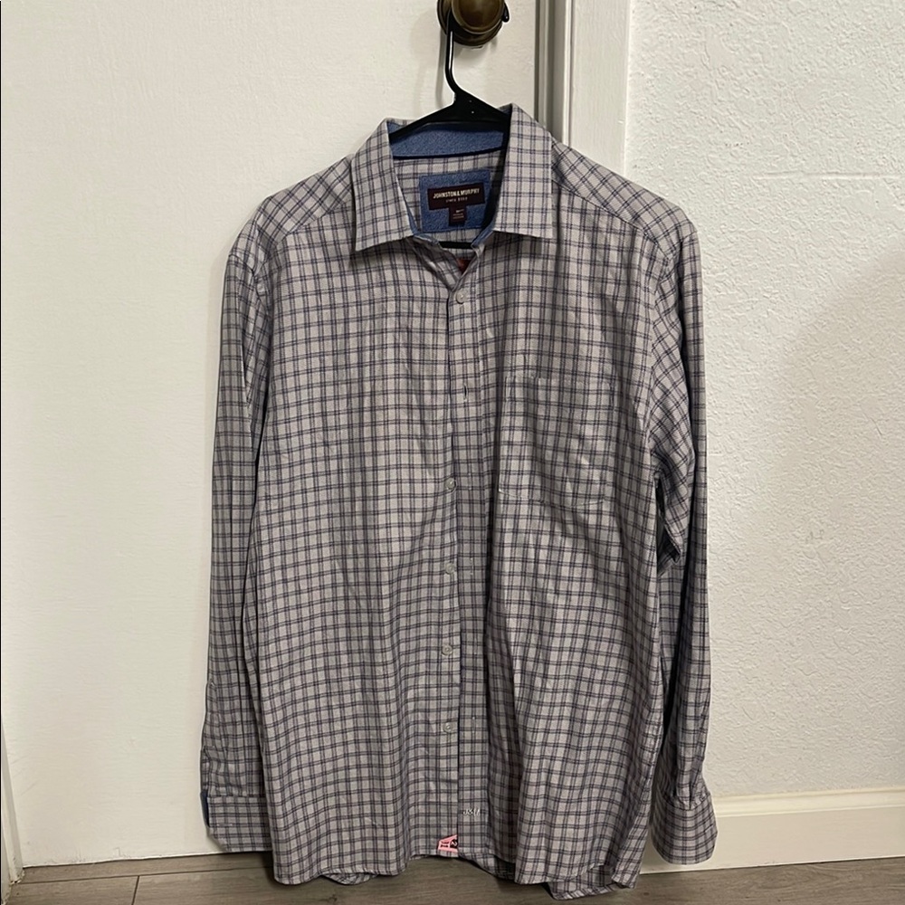 Johnston & Murphy Gray Casual Button Down Shirt